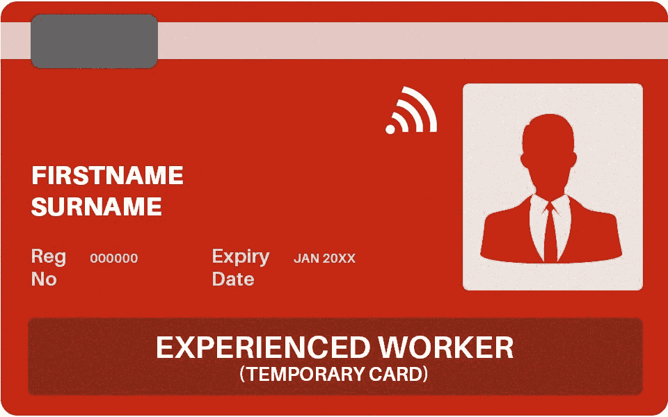 Red Experienced Worker Card